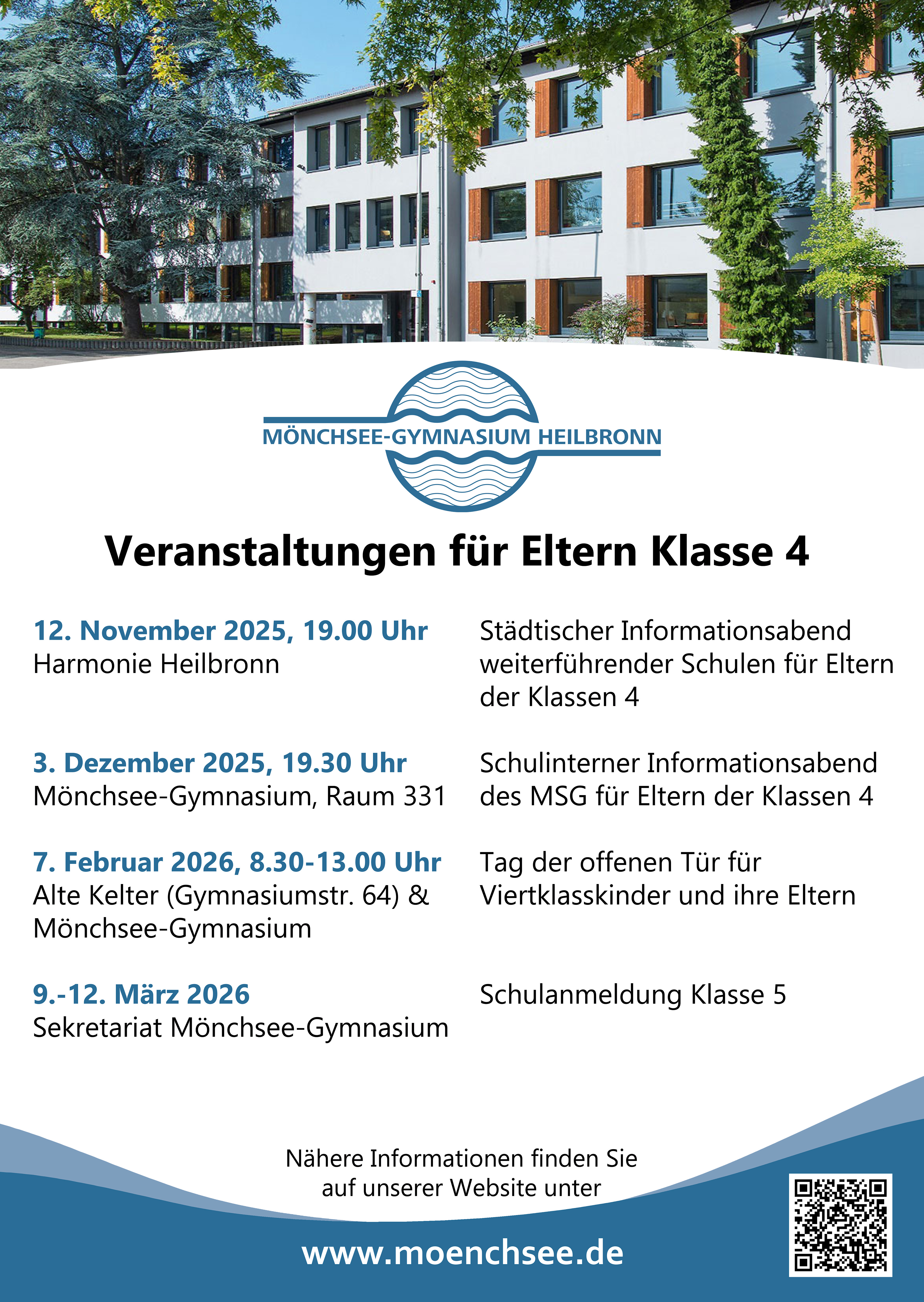 Plakat Veranstaltungen Klasse 4